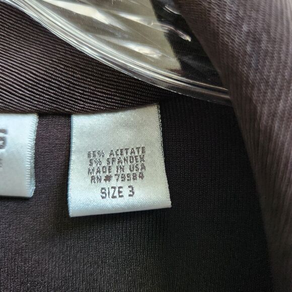 Chico's Travelers Cardigan Womens 3 Brown Open Slinky Knit Minimalist Whimsigoth - Picture 5 of 13